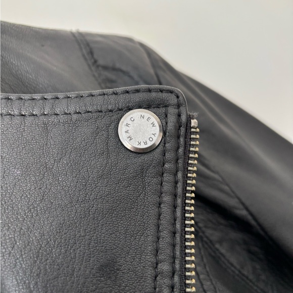 NWOT Marc New York Black Leather Moto Jacket M - Picture 11 of 13